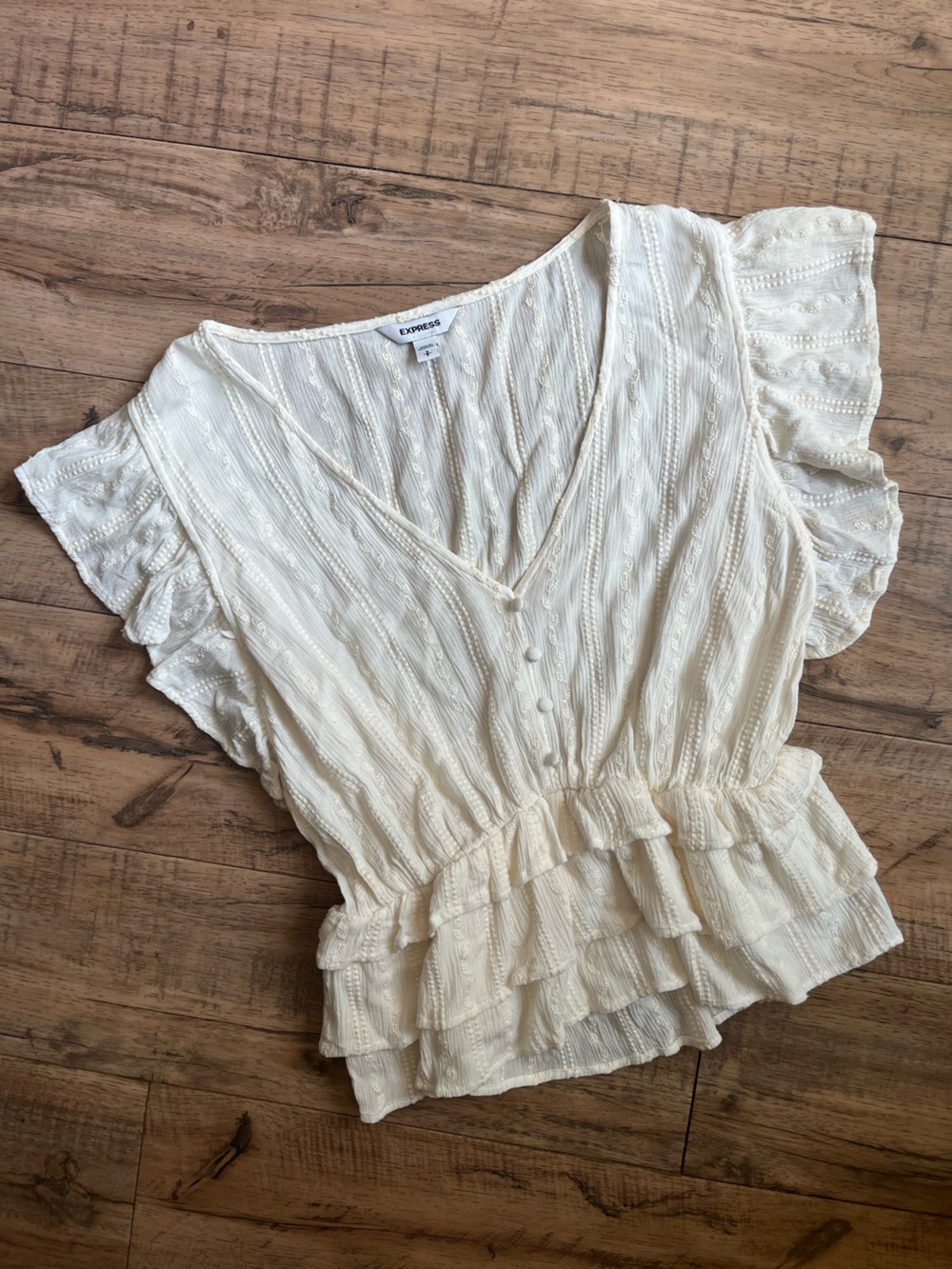 Express Ivory Lace Top